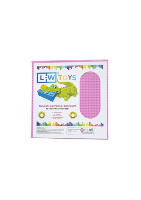 L-W Toys Velká podložka na stavění 50x50 růžová