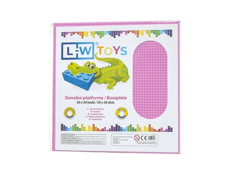 L-W Toys Velká podložka na stavění 50x50 růžová