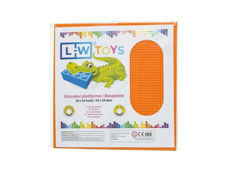 L-W Toys Velká podložka na stavění 50x50 oranžová