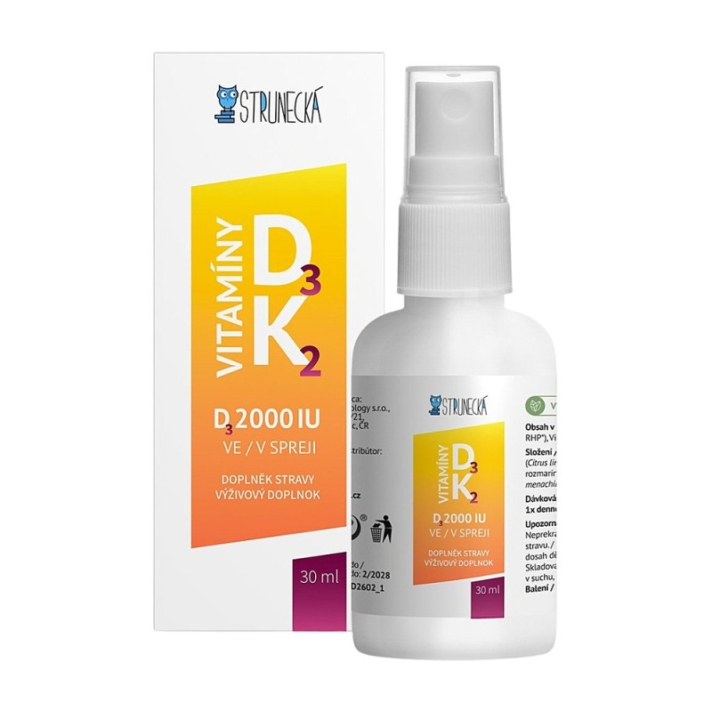 STRUNECKÁ Vitamin D3 2000 IU + K2 ve spreji 30 ml