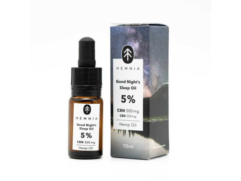 Hemnia Good Night's Sleep Konopný olej 5%, 500 mg CBN, 250 mg CBD, 10 ml