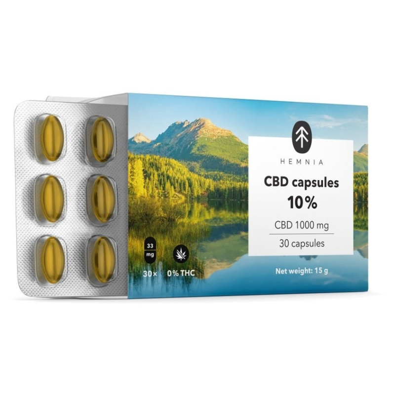 Hemnia CBD kapsle 10%, 1000 mg, 30 ks