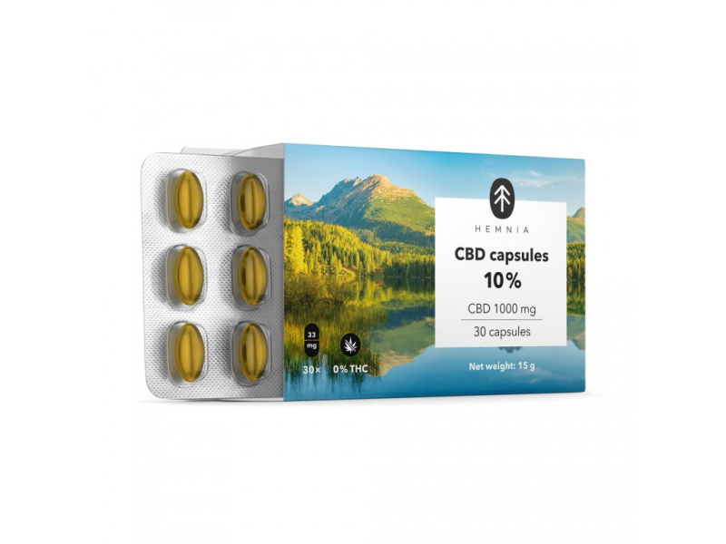Hemnia CBD kapsle 10%, 1000 mg, 30 ks
