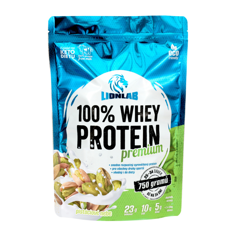 Lionlab: 100 % Whey Protein- pistáciové nebe 750 g