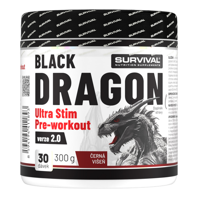 Survival Black Dragon Ultra Stim Pre-workout 300 g černá višeň