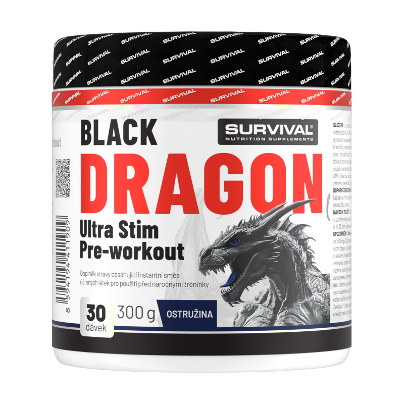 Survival Black Dragon Ultra Stim Pre-workout 300 g ostružina