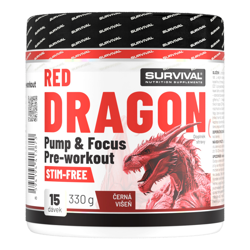 Survival Red Dragon Stim Free Pre-workout 330 g černa višeň