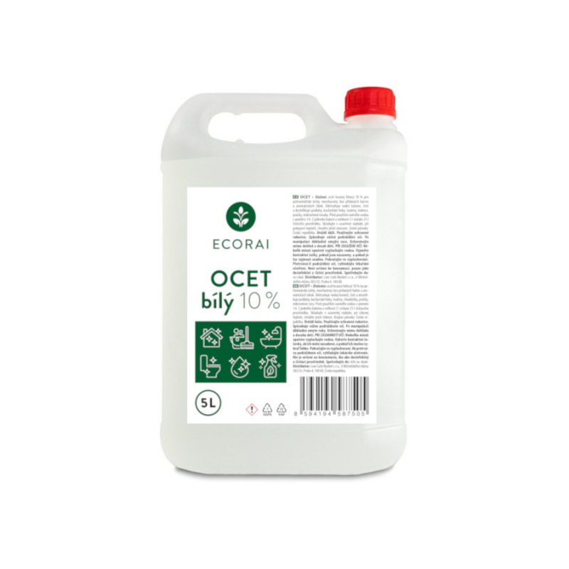 Ecorai Ocet bílý 10 % na úklid - kanystr 2 x 5 l (10 l) výhodné balení