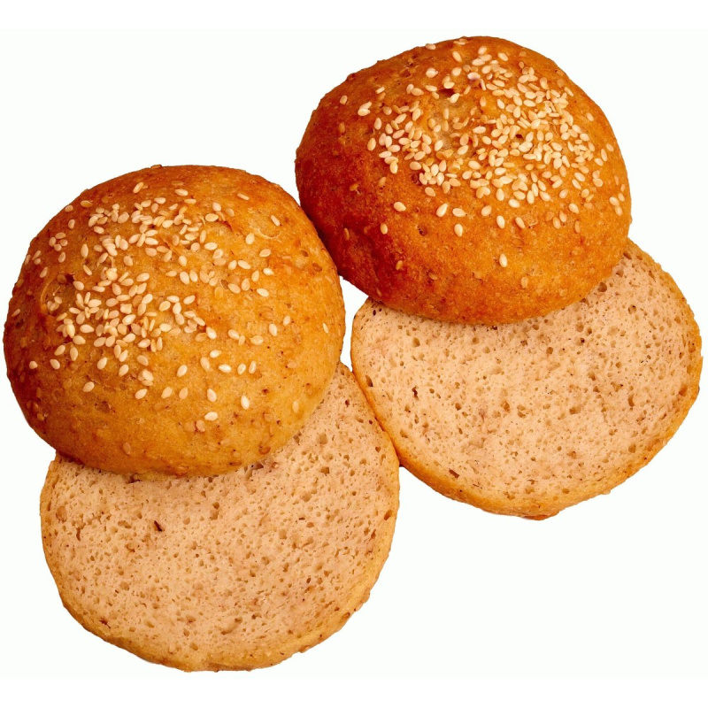 Almagrana BIO Bezlepková hamburgerová bulka se sezamem půlená (mražená), 2 ks