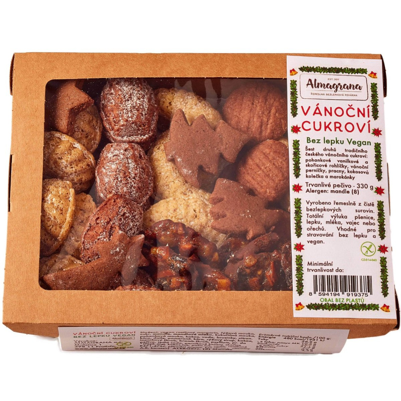 Almagrana Vánoční cukroví bez lepku, vegan