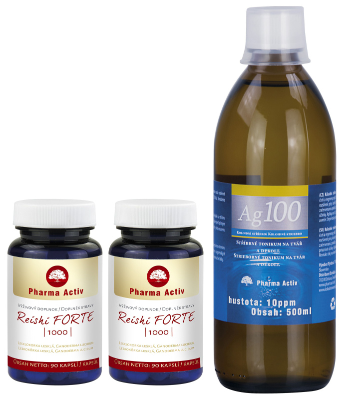 Reishi FORTE 1000 1+1 cps.90+Ag100 10ppm 500ml