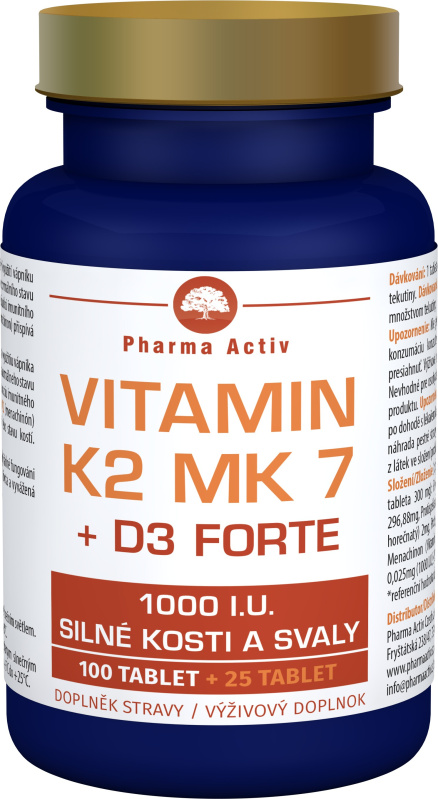 Vitamin K2 MK7 + D3 FORTE 1000 I.U. tbl.125