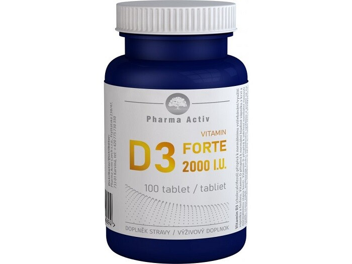 PHARMA ACTIV Vitamin D3 forte 2000 I.U. 100 tablet
