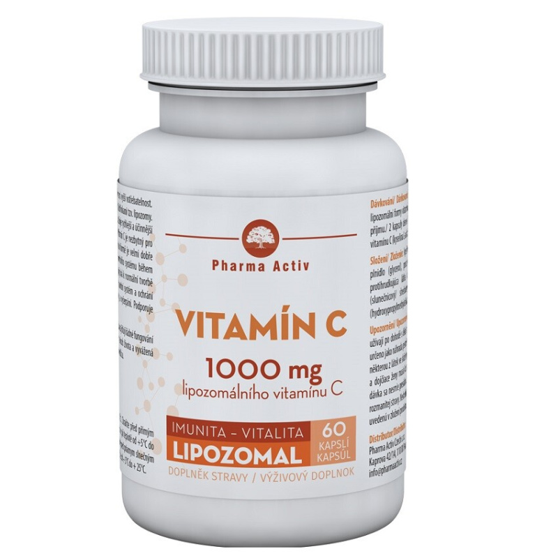 PHARMA ACTIV Lipozomal vitamín C 1000 mg 60 kapslí