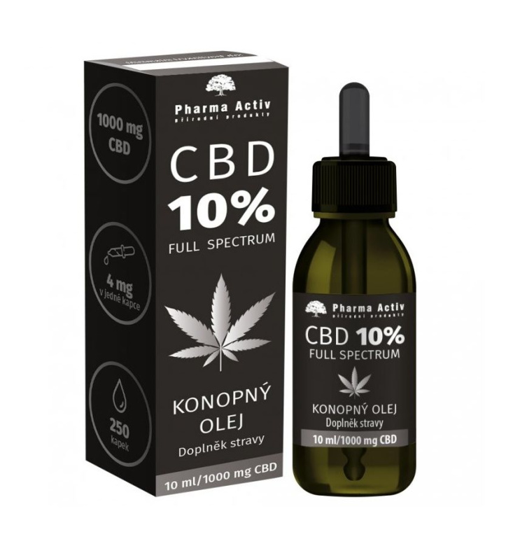 PHARMA ACTIV Konopný olej CBD 10% 1000 mg 10 ml