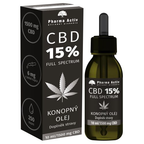 PHARMA ACTIV Konopný olej CBD 15% 1500 mg 10 ml
