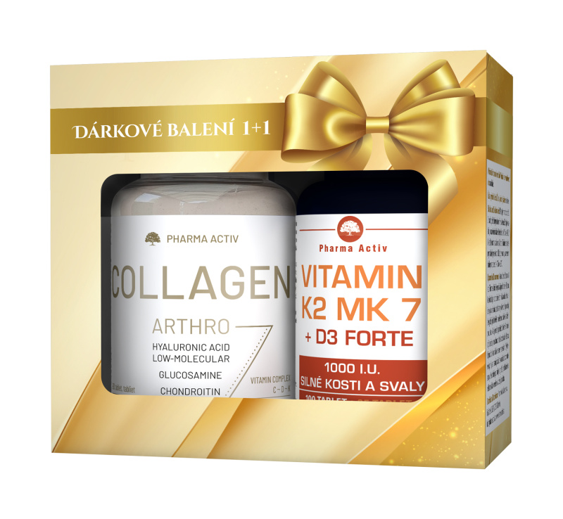 PHARMA ACTIV Collagen arthro 90 tablet + Vitamin K2 MK7 + D3 forte 1000 I.U. 125 tablet