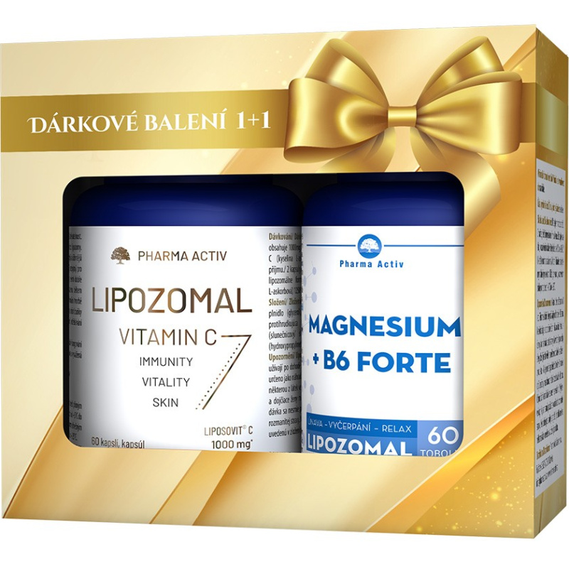 PHARMA ACTIV Magnesium + B6 FORTE 60 tobolek + Vitamín C 1000 mg 60 tobolek