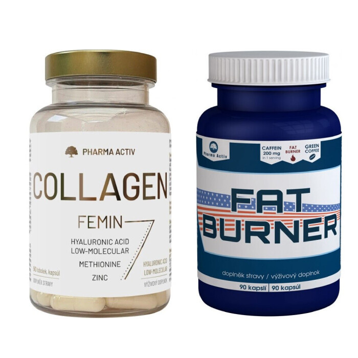 PHARMA ACTIV Collagen femin 90 tobolek + Fat burner 90 kapslí