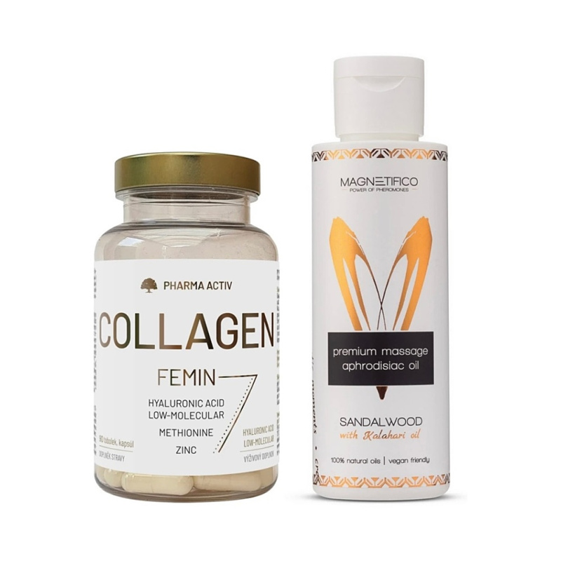 Pharma Activ Collagen Femin 90 tobolek + Masážní olej Sandalwood 100 ml
