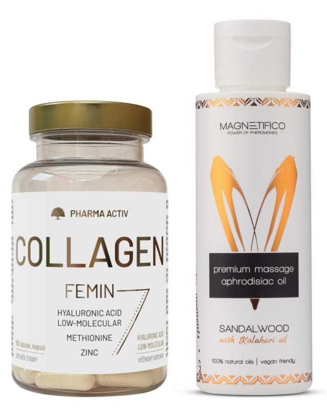Pharma Activ Collagen Femin 90 tobolek + Masážní olej Sandalwood 100 ml