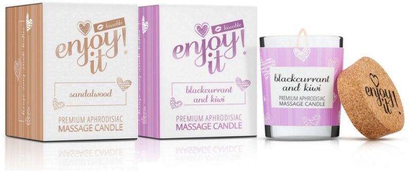 MAGNETIFICO enjoy it! Masážní svíčka Sandalwood + Blackcurrant-kiwi 2x70 ml