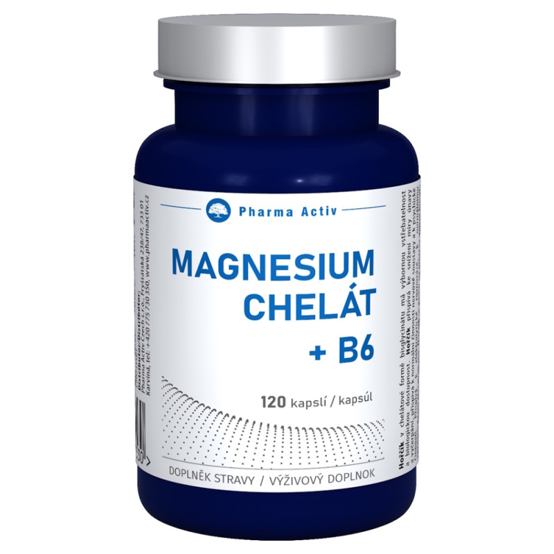PHARMA ACTIV Magnesium Chelát + B6 120 kapslí
