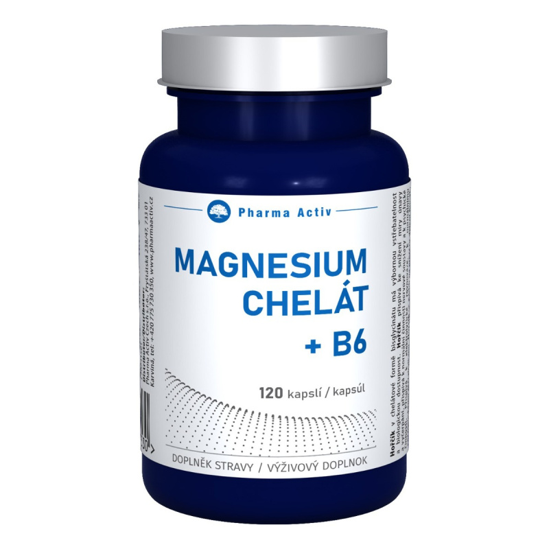 PHARMA ACTIV Magnesium Chelát + B6 120 kapslí