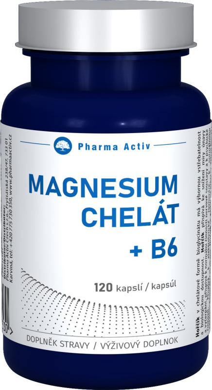 PHARMA ACTIV Magnesium Chelát + B6 120 kapslí