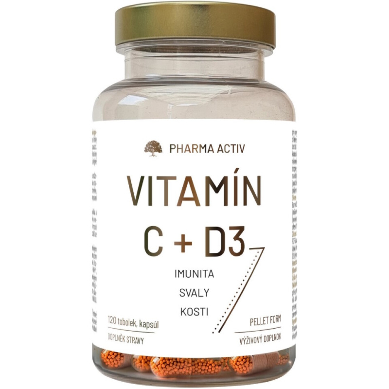 PHARMA ACTIV Vitamín C + D3 120 tobolek