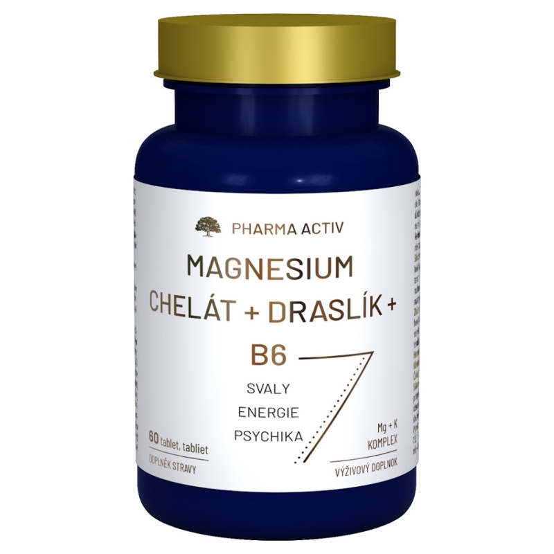 PHARMA ACTIV Magnesium Chelát + Draslík + B6 60 tablet