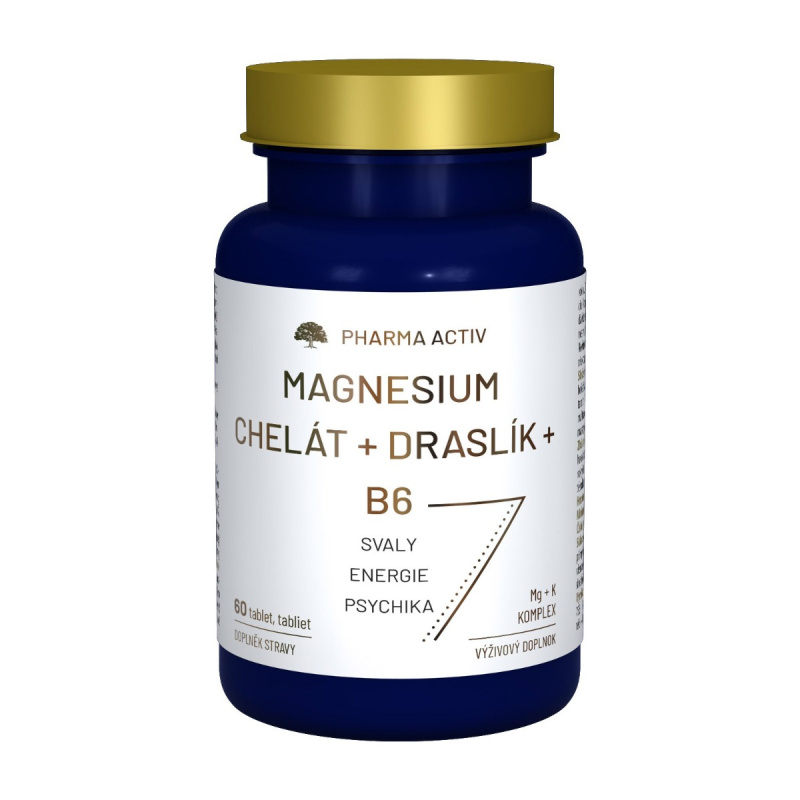 PHARMA ACTIV Magnesium Chelát + Draslík + B6 60 tablet