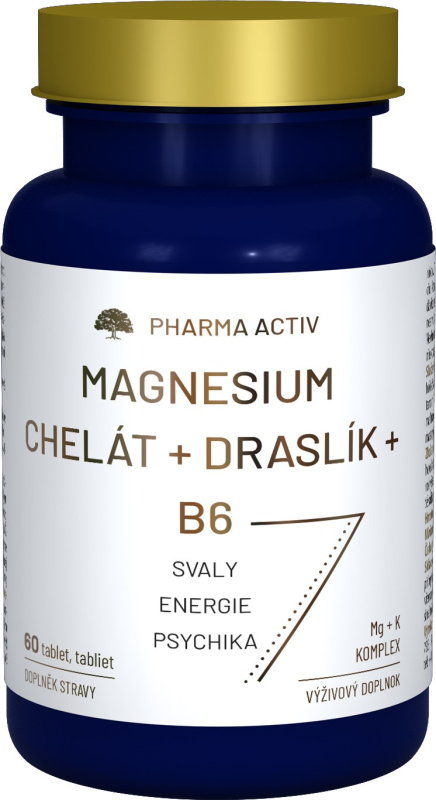 PHARMA ACTIV Magnesium Chelát + Draslík + B6 60 tablet