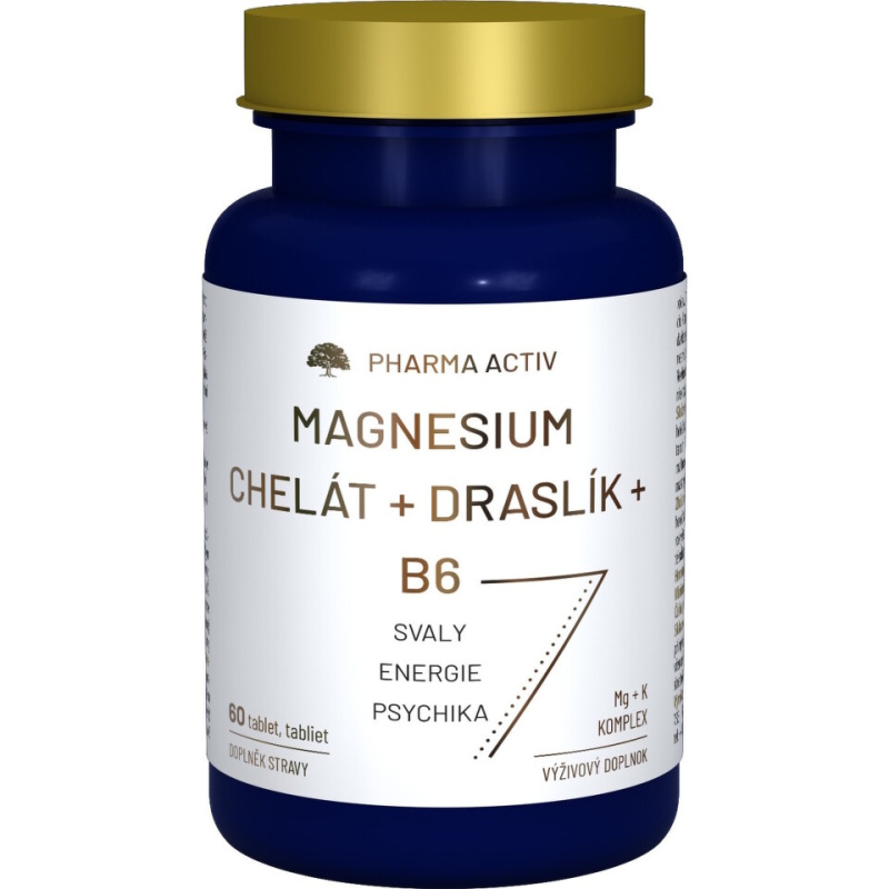 PHARMA ACTIV Magnesium Chelát + Draslík + B6 60 tablet