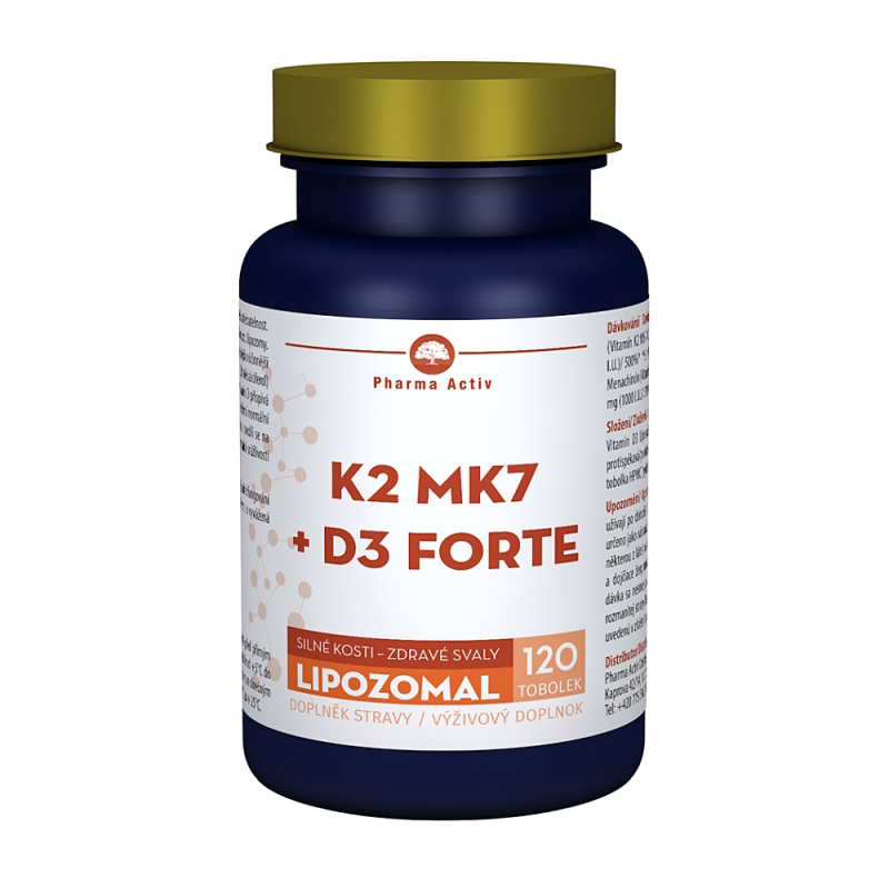 PHARMA ACTIV Lipozomal K2 MK7 + D3 forte 120 tobolek