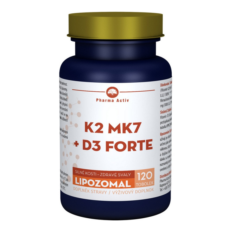 PHARMA ACTIV Lipozomal K2 MK7 + D3 forte 120 tobolek
