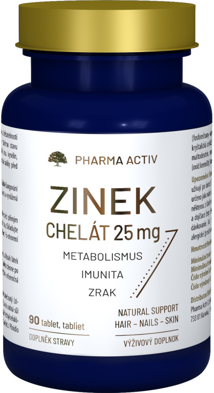 PHARMA ACTIV Zinek chelát 25 mg 90 tablet