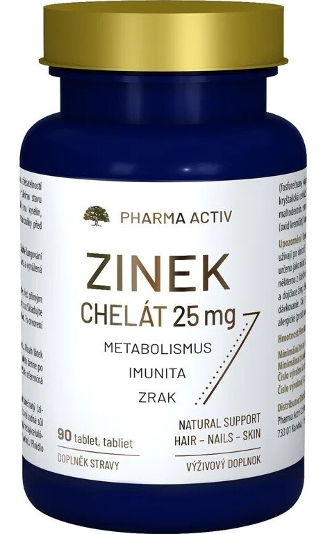 PHARMA ACTIV Zinek chelát 25 mg 90 tablet