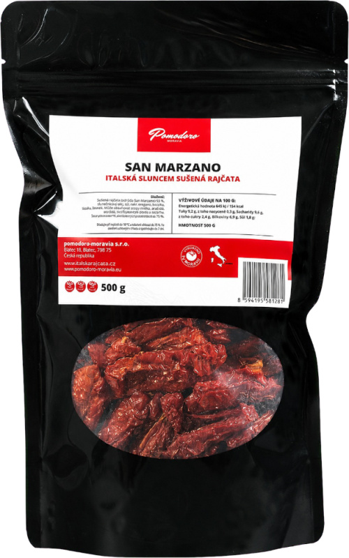 Pomodoro moravia Sušená rajčata v uzavíratelném obalu Pomodoro moravia 500g