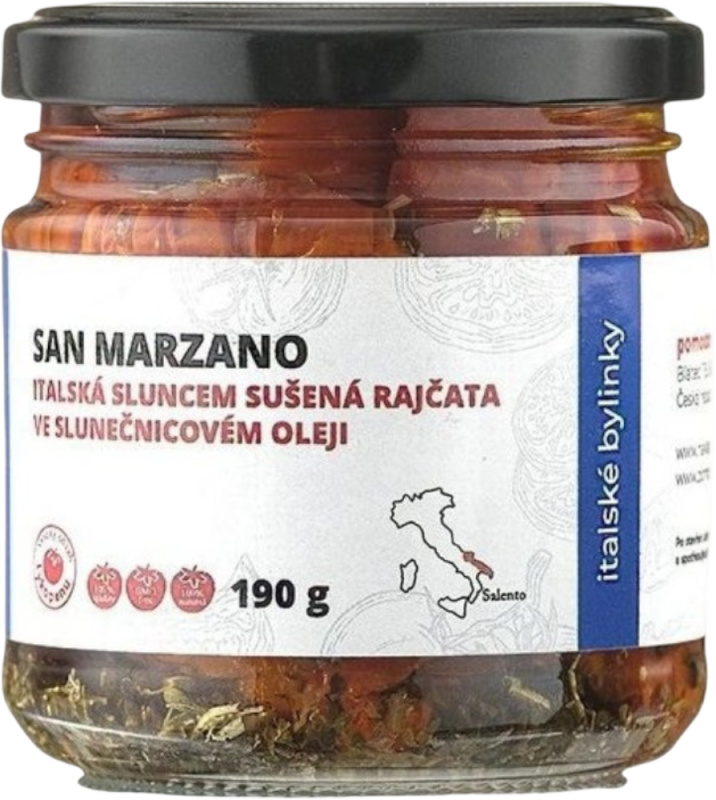 Pomodoro moravia Sušená rajčata ve slunečnicovém oleji s italským kořením Pomodoro moravia 190g