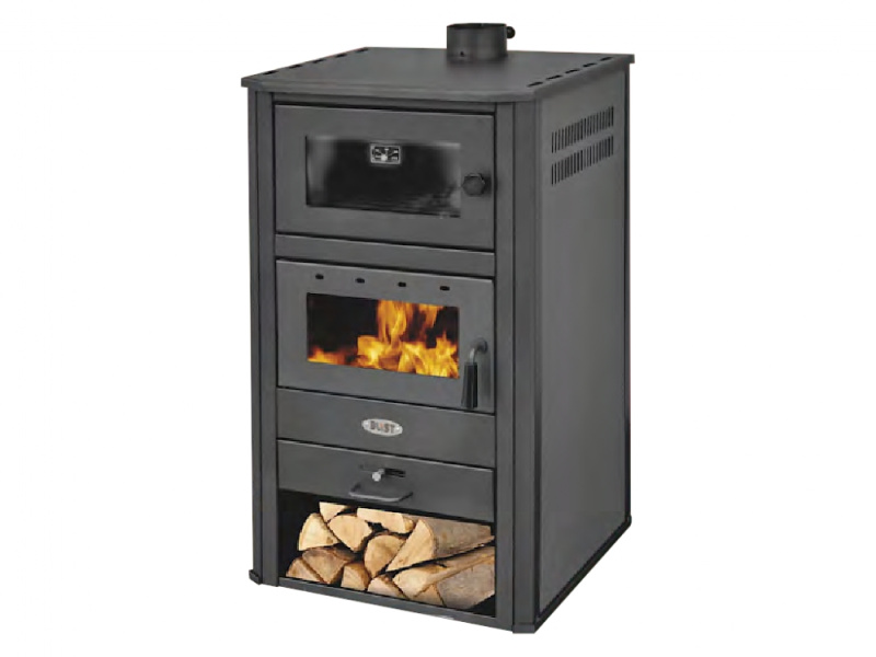 Krbová kamna Blist BRM - 14 kW s troubou na pečení - Antracit + příslušenství