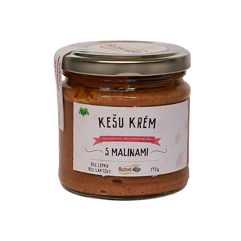 Božské Oříšky Kešu krém s malinami 190g