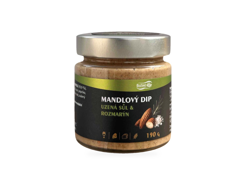 Božské Oříšky Mandlový dip Uzená sůl - rozmarýn 190 g