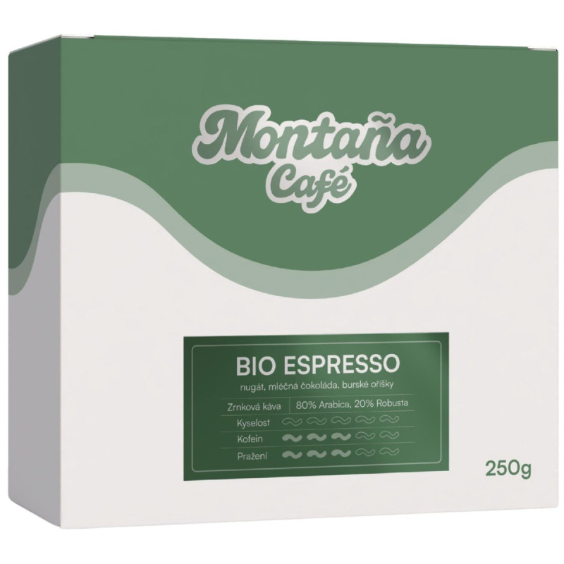 Montaña Café BIO Decaf bezkofeinová filtr/espresso zrnková bio káva