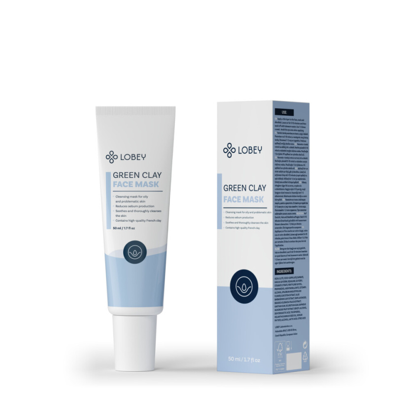 Lobey Green Clay čisticí maska pro mastnou a problematickou pleť 50 ml