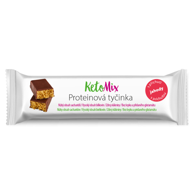 KetoMix Proteinové tyčinky s příchutí jahody