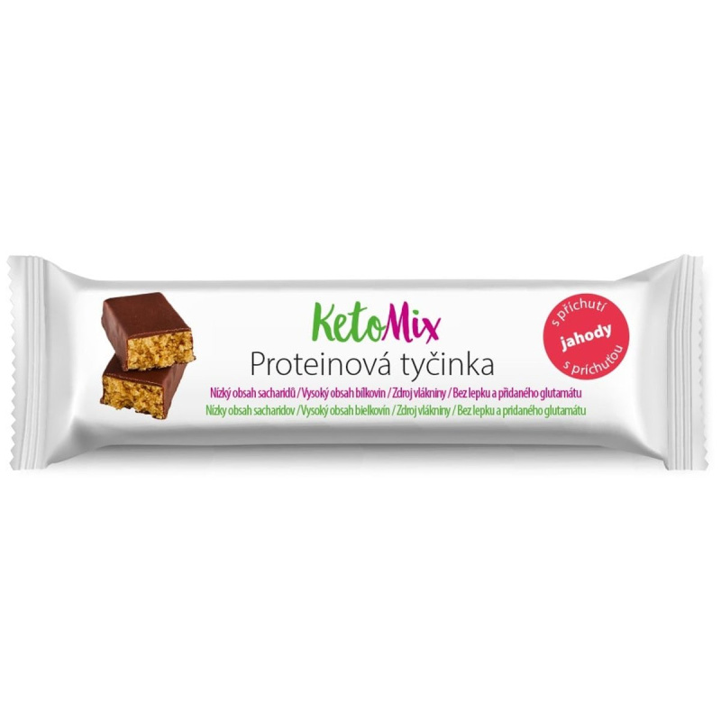 KetoMix Proteinové tyčinky s příchutí jahody