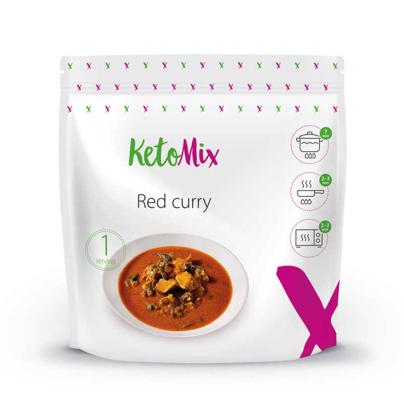 KETOMIX Kuřecí maso na červeném kari dietní hotové jídlo 250 g