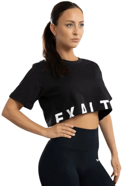 Exalted Dámské SIGNATURE crop tričko černá - XS