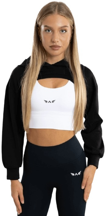 Exalted Dámská Bolero mikina s kapucí černá - S